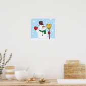 Snowman hält ein Raumplakat Poster (Küche)