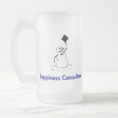 Snowman Happiness Consultant Mattglas Bierglas (Links)