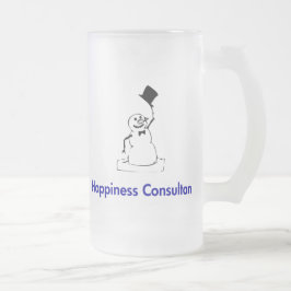 Snowman Happiness Consultant Mattglas Bierglas