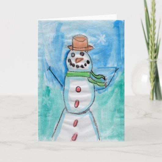 Snowman Happiness - Kinder Kunst des CHOC Dankeskarte (Vorderseite)