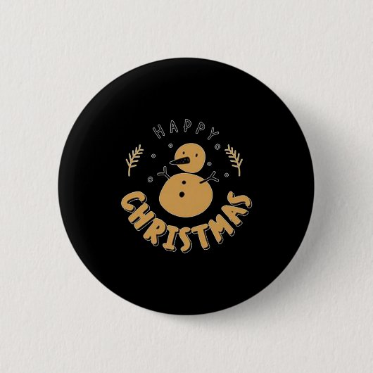 Snowman Happy Christmas Button (Vorderseite)