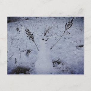 Snowman Happy Face FotoPostcard Postkarte