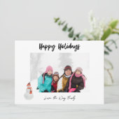 Snowman Happy Holidays Foto (Stehend Vorderseite)