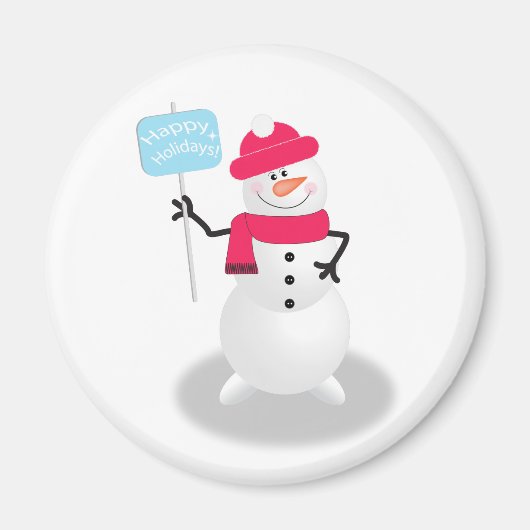 Snowman Happy Holidays Magnet (Vorne)