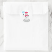 Snowman Happy Holidays Runder Aufkleber (Tasche)