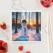 Snowman Happy Holidays Serviette (Beispiel)
