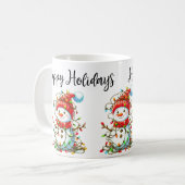 Snowman Happy Holidays Tasse (Vorderseite Links)
