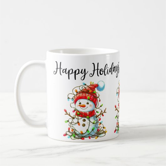 Snowman Happy Holidays Tasse (Links)