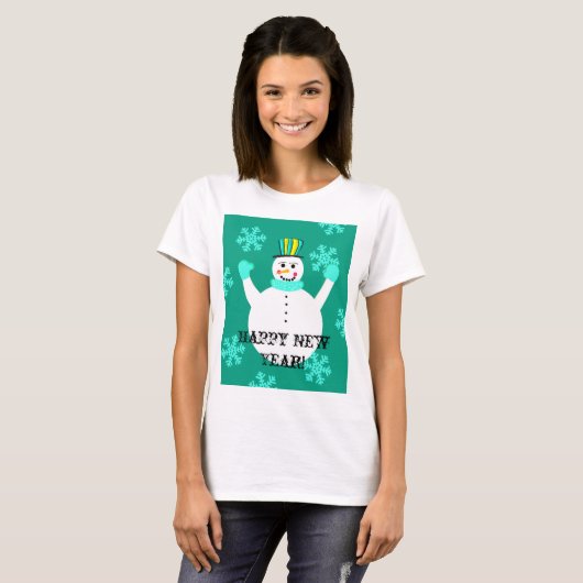 Snowman Happy New Year Frauen T - Shirt (Vorne ganz)