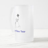 Snowman Happy New Year Mattglas Bierglas (Vorderseite Links)