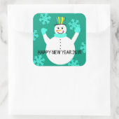 Snowman Happy New Year Square Stickers (Tasche)