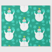 Snowman Happy New Year Wrapping Paper Geschenkpapier (Flach)