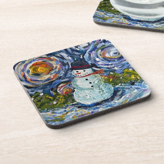 Snowman Hard plastic coaster set Getränkeuntersetzer (Linke Seite)