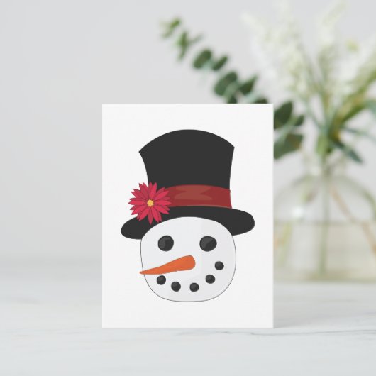 Snowman Head Postkarte (Stehend Vorderseite)