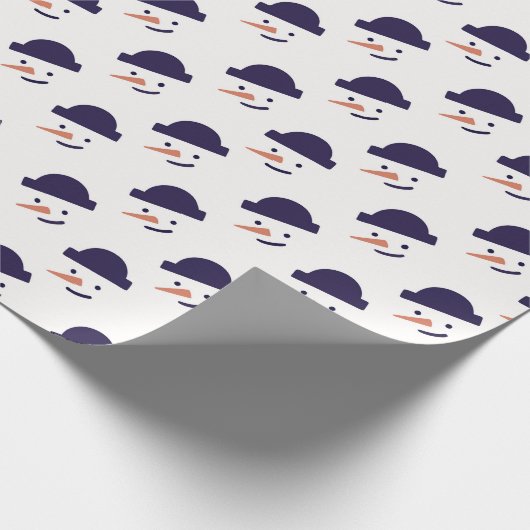 Snowman Head Weihnachtsgeschenk Geschenkpapier (Ecke)