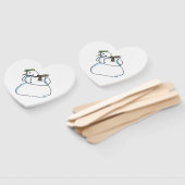 Snowman heart hand fans fächer (Non-assembled)