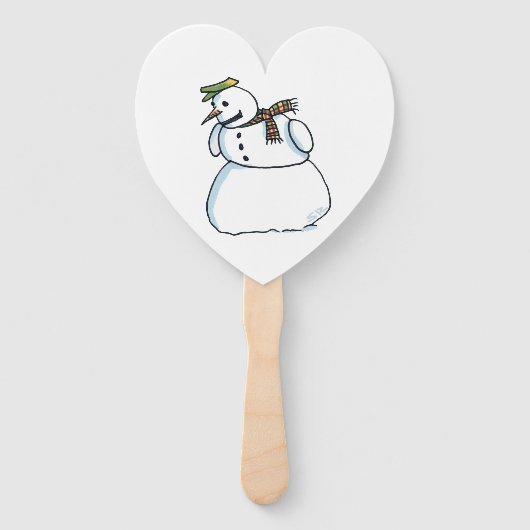 Snowman heart hand fans fächer (Vorderseite)