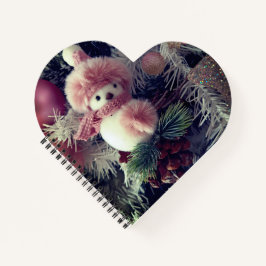 Snowman Heart-Shaped Spiral Notebook Notizblock