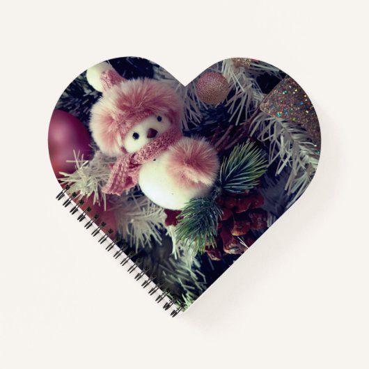 Snowman Heart-Shaped Spiral Notebook Notizblock (Vorderseite)