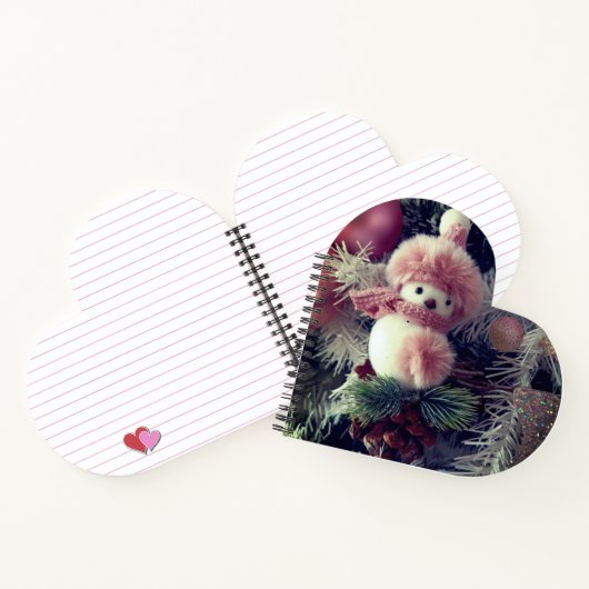 Snowman Heart-Shaped Spiral Notebook Notizblock (Innenseite)