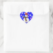 Snowman Heart Sticker (Tasche)