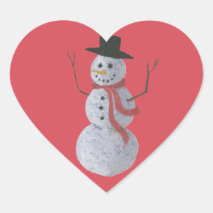 Snowman Herz-Aufkleber