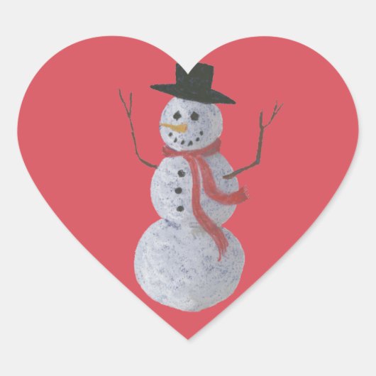 Snowman Herz-Aufkleber (Vorderseite)