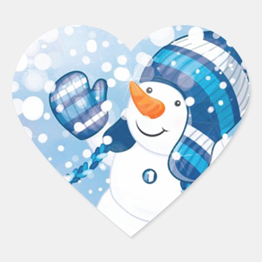 Snowman Herz-Aufkleber (Vorderseite)