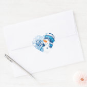 Snowman Herz-Aufkleber (Umschlag)