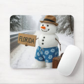 Snowman Hitchhiking to Florida Mousepad (Mit Mouse)