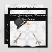 Snowman Hochzeit Einladungen mit Schneeflocken (Vorne/Hinten)
