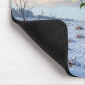 Snowman Holding a White Daisy Mousepad (Ecke)