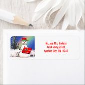 Snowman Holding Christmas Present (Insitu)