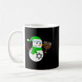 Snowman Holding Menorah Hanukkah Jewish Christmas Kaffeetasse (Links)