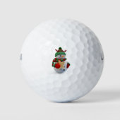 Snowman Holding Stars Golf Ball (Vorderseite)