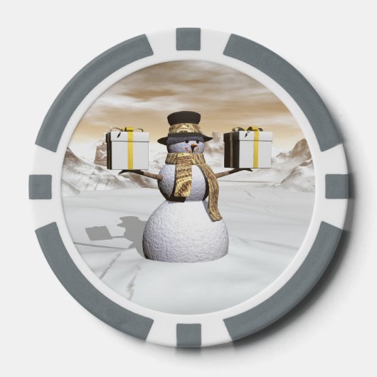 Snowman Holgeschenke Pokerchips (Vorderseite)