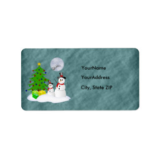 Snowman Holiday Address Label Adressaufkleber