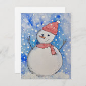 Snowman Holiday Cards Feiertagskarte (Vorne/Hinten)