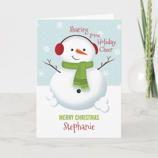 Snowman Holiday Cheer Feiertagskarte (Vorderseite)