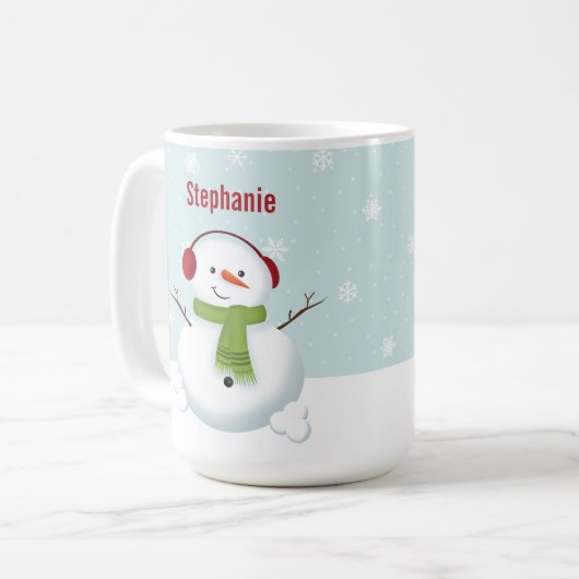 Snowman Holiday Cheer Kaffeetasse (Vorderseite Links)