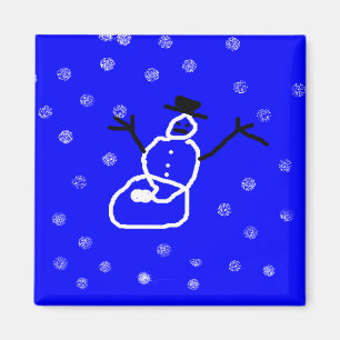 Snowman Holiday Christmas Magnet - Kunst von Kinde