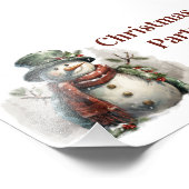 Snowman Holiday Christmas Wünsche Fotodruck (Ecke)