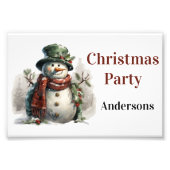 Snowman Holiday Christmas Wünsche Fotodruck (Vorne)