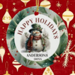 Snowman Holiday Christmas Wünsche Keramik Ornament<br><div class="desc">Snowman Holiday Watercolor Weihnachten wünscht Bequemlichkeit ist der Schlüssel in dieser geschäftigen Saison! Besuchen Sie unseren Zazzle Store, um die komplette Snowman Niedlich Watercolor Weihnachtswünsche Kollektion zu erkunden. Mit nur wenigen Klicks können Sie diese schönen Designs direkt vor Ihrer Haustür liefern lassen. Wenn Sie weitere Anpassungen benötigen, schreiben Sie mir...</div>