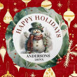 Snowman Holiday Christmas Wünsche Rundes Kissen<br><div class="desc">Snowman Holiday Watercolor Weihnachten wünscht Bequemlichkeit ist der Schlüssel in dieser geschäftigen Saison! Besuchen Sie unseren Zazzle Store, um die komplette Snowman Niedlich Watercolor Weihnachtswünsche Kollektion zu erkunden. Mit nur wenigen Klicks können Sie diese schönen Designs direkt vor Ihrer Haustür liefern lassen. Wenn Sie weitere Anpassungen benötigen, schreiben Sie mir...</div>