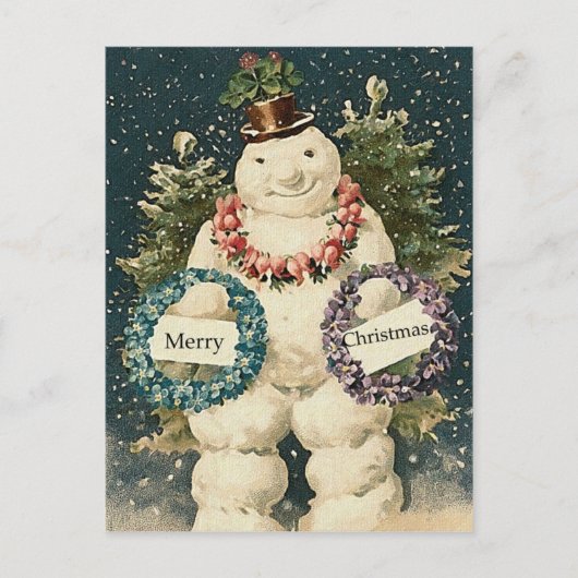 Snowman Holiday Greetings Feiertagspostkarte (Vorderseite)