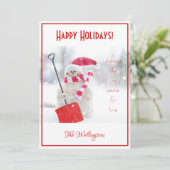 Snowman Holiday Grußkarte Feiertagskarte (Stehend Vorderseite)