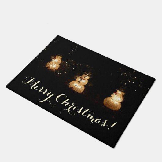 Snowman Holiday Light Display Fußmatte (Schrägansicht)