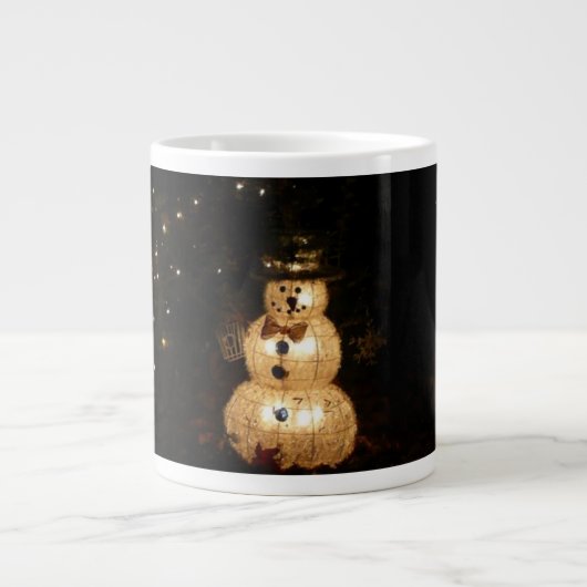Snowman Holiday Light Display Jumbo-Tasse (Vorderseite)