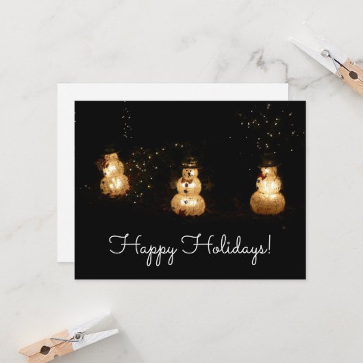 Snowman Holiday Light Display Karte (Vorderseite/Rückseite Beispiel)